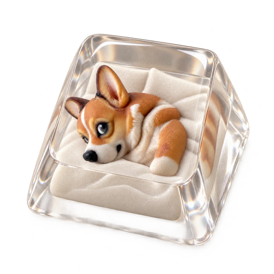 Poptile Keycap corgi concept